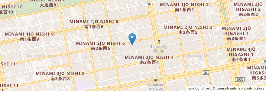 Mapa de ubicacion de Otto Coffee shop en Japan, Präfektur Hokkaido, 石狩振興局, 札幌市, 中央区.