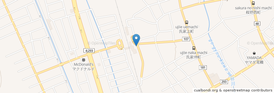Mapa de ubicacion de 氏家駅前交番 en Japão, 栃木県, さくら市.