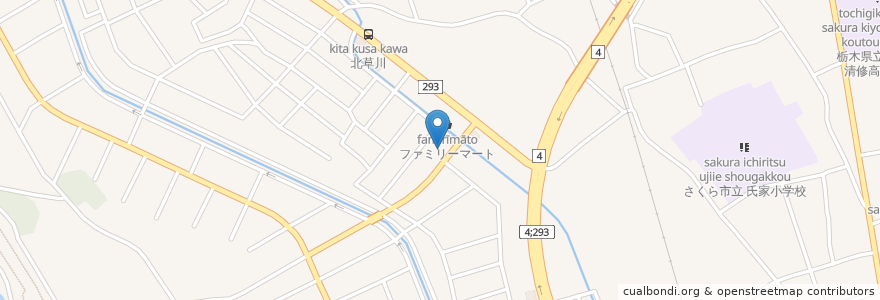 Mapa de ubicacion de はやさか眼科 en ژاپن, 栃木県, さくら市.