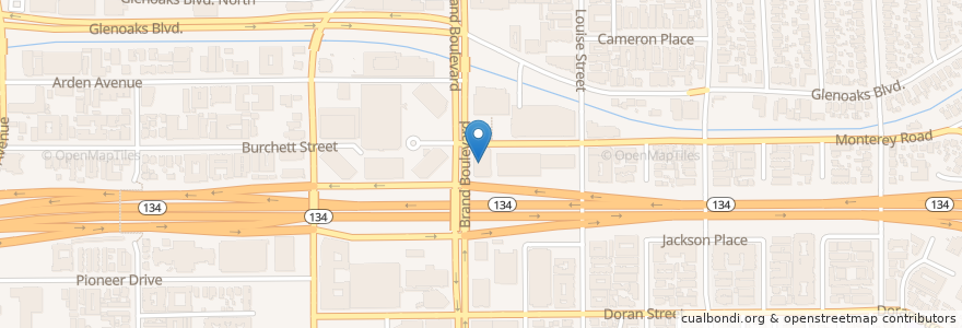 Mapa de ubicacion de Citibank en 美利坚合众国/美利堅合眾國, 加利福尼亚州/加利福尼亞州, 洛杉矶县, Glendale.