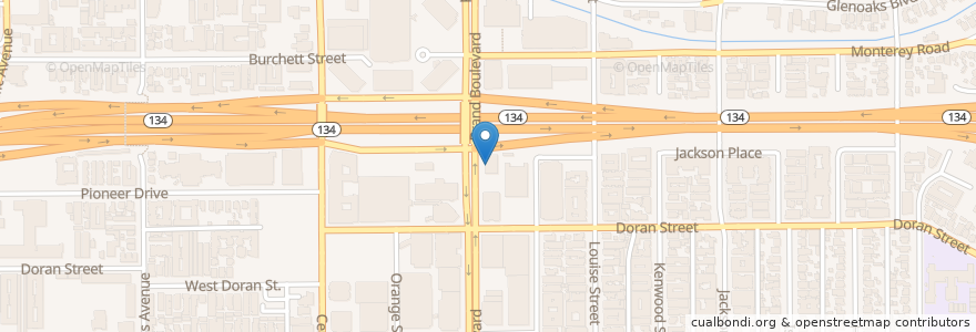 Mapa de ubicacion de Chase en Amerika Syarikat, California, Los Angeles County, Glendale.