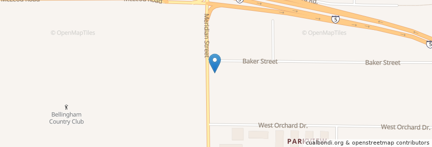 Mapa de ubicacion de Meridian Dental Center en Amerika Syarikat, Washington, Whatcom County, Bellingham.