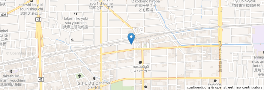 Mapa de ubicacion de 三菱UFJ銀行 en Japan, Hyogo Prefecture, Amagasaki.
