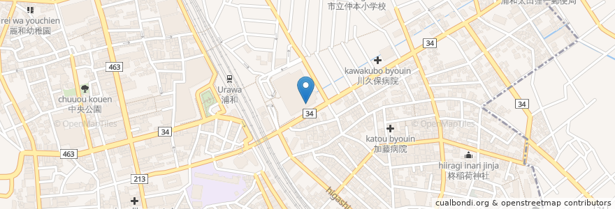 Mapa de ubicacion de ユナイテッド・シネマ en Japan, Präfektur Saitama, Saitama, 浦和区.