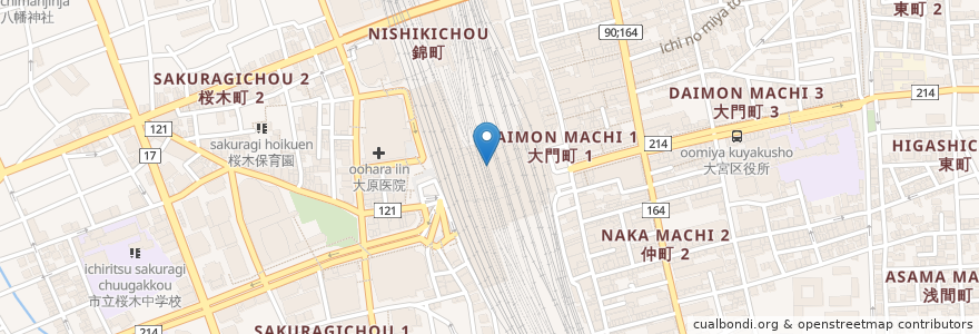 Mapa de ubicacion de う匠  山家善兵衛ルミネ大宮店 en 日本, 埼玉県, さいたま市, 大宮区.