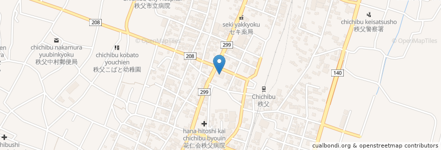 Mapa de ubicacion de 武蔵野銀行 en Jepun, 埼玉県, 秩父市.