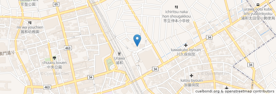 Mapa de ubicacion de 宮本歯科 en 日本, 埼玉县, 埼玉市, 浦和区.