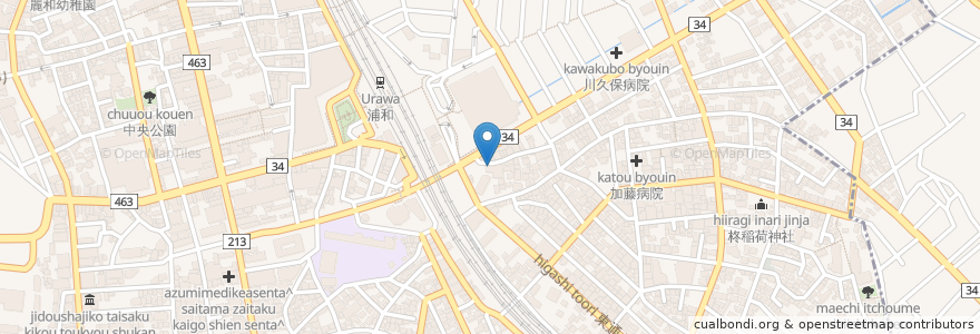 Mapa de ubicacion de サイゼリヤ en Japão, 埼玉県, さいたま市, 浦和区.
