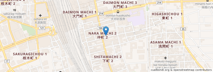 Mapa de ubicacion de 塩野歯科 en 日本, 埼玉县, 埼玉市, 大宮区.