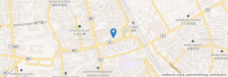 Mapa de ubicacion de 三井住友信託銀行 en Japonya, 埼玉県, さいたま市, 浦和区.