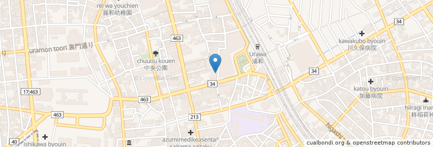 Mapa de ubicacion de みずほ信託銀行 en 日本, 埼玉县, 埼玉市, 浦和区.