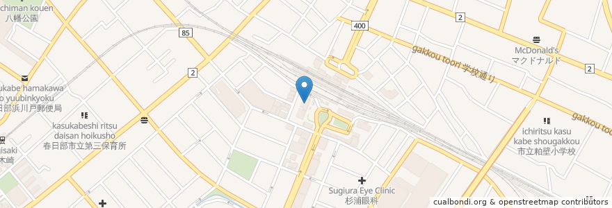 Mapa de ubicacion de みずほ銀行春日部支店 en 日本, 埼玉县, 春日部市.