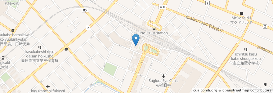Mapa de ubicacion de 三井住友銀行春日部支店 en 日本, 埼玉県, 春日部市.