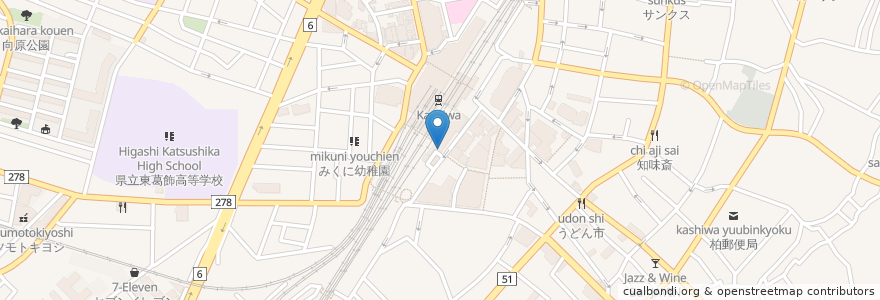 Mapa de ubicacion de イタリアン・トマト柏店 en Japón, Prefectura De Chiba, 柏市.