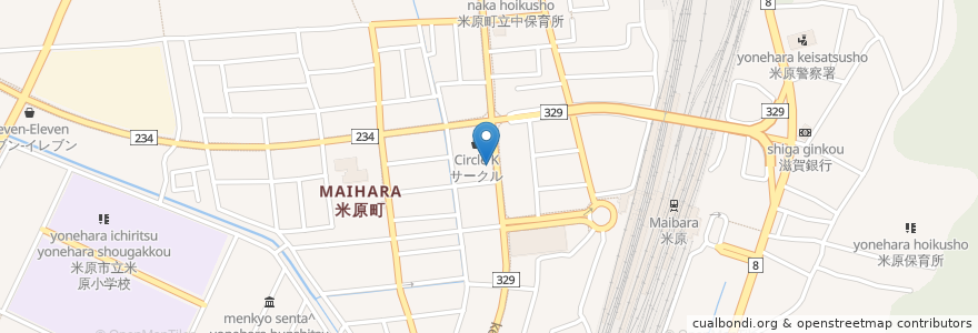 Mapa de ubicacion de 明光義塾 en Japão, 滋賀県, 米原市.