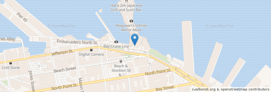 Mapa de ubicacion de Hard Rock Cafe en Verenigde Staten, Californië, San Francisco, San Francisco.