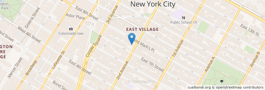 Mapa de ubicacion de B&H Dairy en Соединённые Штаты Америки, Нью-Йорк, Нью-Йорк, Округ Нью-Йорк, Manhattan Community Board 3, Манхэттен.