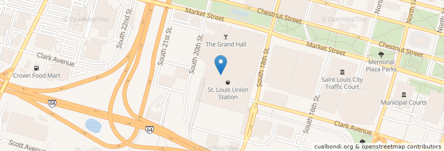 Mapa de ubicacion de Hard Rock Cafe en 美利坚合众国/美利堅合眾國, 密蘇里州, City Of Saint Louis, St. Louis.