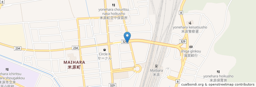 Mapa de ubicacion de 鮨ふもと en اليابان, شيغا, 米原市.