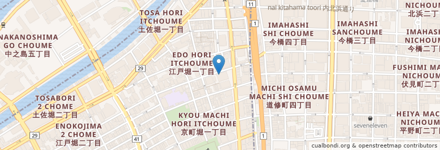 Mapa de ubicacion de ふぐ一郎 en 日本, 大阪府, 大阪市, 北区, 西区.
