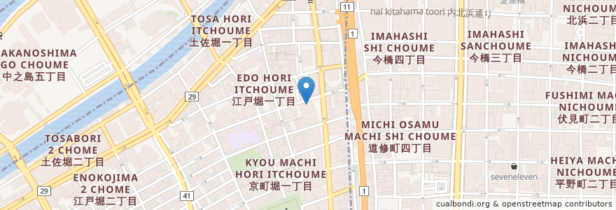 Mapa de ubicacion de 四国SAKABA en Japão, 大阪府, 大阪市, 北区, 西区.
