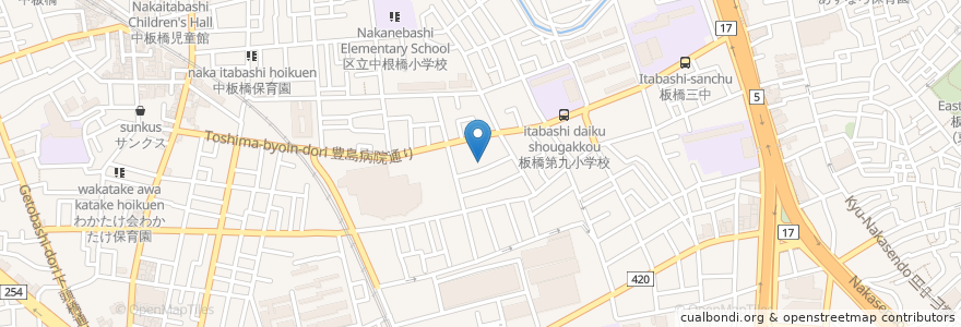 Mapa de ubicacion de 一の湯 en Japão, Tóquio, 板橋区.