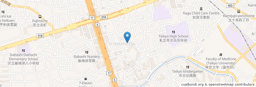 Mapa de ubicacion de 竹の湯 en Japão, Tóquio, 板橋区, 北区.