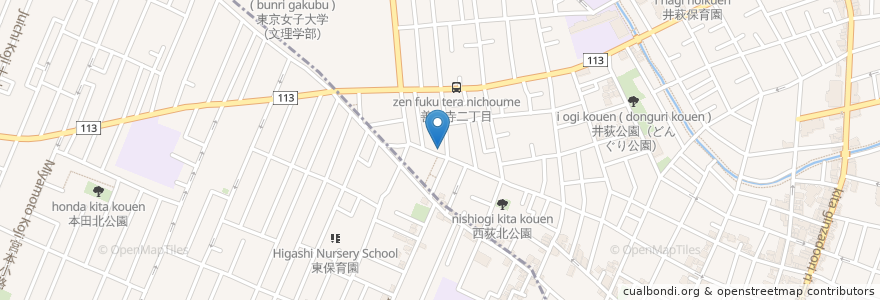 Mapa de ubicacion de 堀獣医科 en اليابان, 東京都, 杉並区.