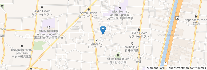 Mapa de ubicacion de 四ツ家浴場 en Japon, Tokyo, 足立区.