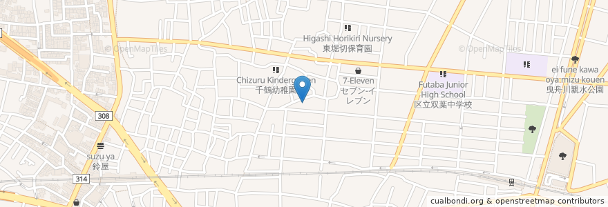 Mapa de ubicacion de 双葉湯(跡) en Japan, Tokio, 葛飾区.