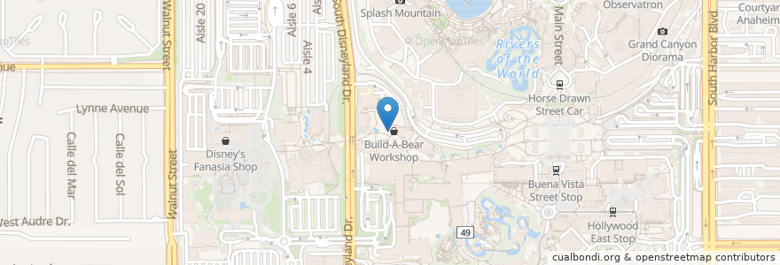 Mapa de ubicacion de CrazyShake en アメリカ合衆国, カリフォルニア州, Orange County, Anaheim.