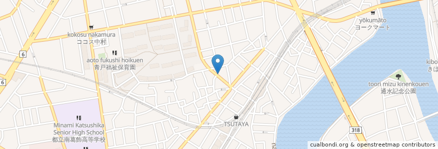 Mapa de ubicacion de デリカぱくぱく 青戸店 en Jepun, 東京都, 葛飾区.