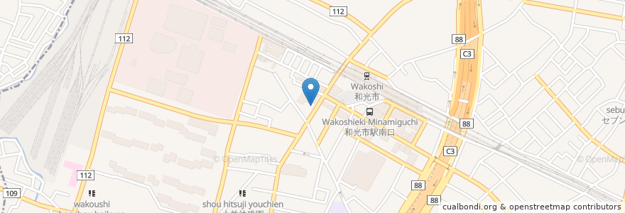 Mapa de ubicacion de らあめん花月嵐 en 日本, 埼玉県, 和光市.