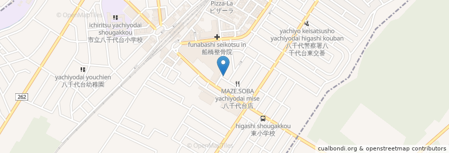 Mapa de ubicacion de つちの子 en Japan, Chiba Prefecture, Yachiyo, Chiba, Hanamigawa Ward.