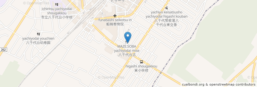 Mapa de ubicacion de みぃちゃん en Japan, Chiba Prefecture, Yachiyo, Chiba, Hanamigawa Ward.