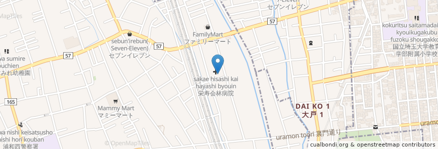 Mapa de ubicacion de 介護老人保健施設うらわの里 en Japão, 埼玉県, さいたま市, 中央区.