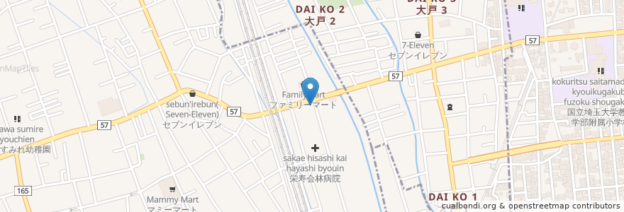 Mapa de ubicacion de すき家 en Япония, Сайтама, Сайтама, 桜区, 中央区.