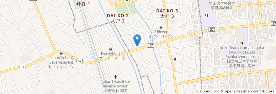 Mapa de ubicacion de ほっともっとさいたま大戸店 en Japan, Präfektur Saitama, Saitama, 中央区.