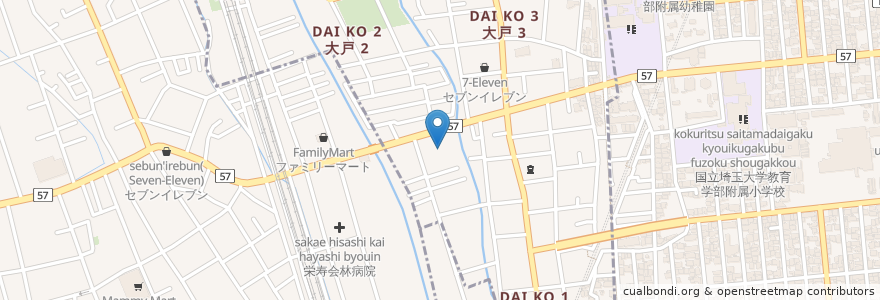 Mapa de ubicacion de 緑水苑与野 en 일본, 사이타마현, さいたま市, 中央区.