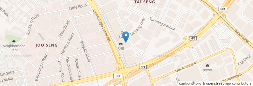 Mapa de ubicacion de DBS en Singapour, Southeast.