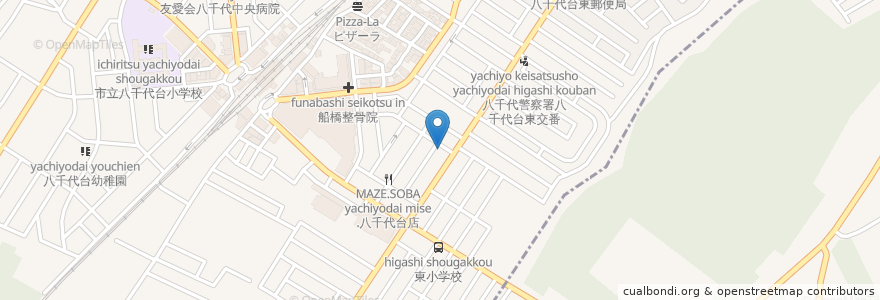 Mapa de ubicacion de 渡辺歯科医院 en Japan, Chiba Prefecture, Yachiyo, Chiba, Hanamigawa Ward.