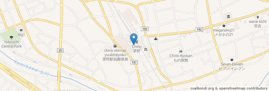 Mapa de ubicacion de 茅野駅西口 en Япония, Нагано, 茅野市.