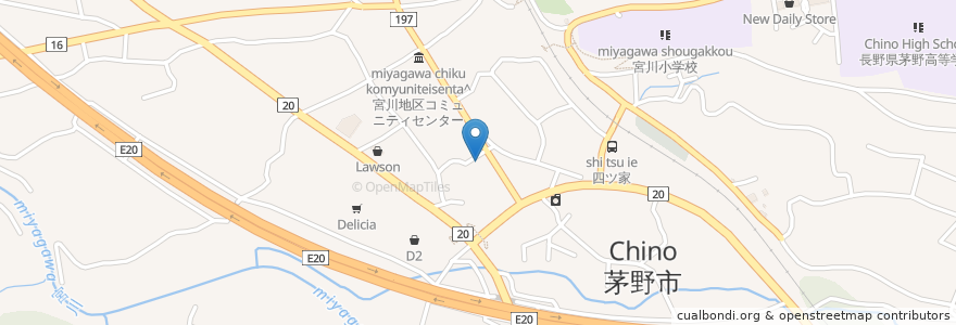 Mapa de ubicacion de 三輪神社 en Japão, Nagano, 茅野市.