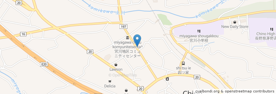 Mapa de ubicacion de たんぽぽ歯科クリニック en Japon, Préfecture De Nagano, 茅野市.