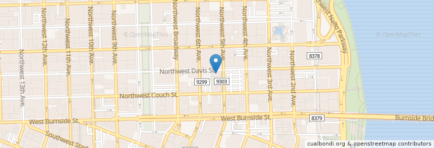 Mapa de ubicacion de Davis Street Tavern en 美利坚合众国/美利堅合眾國, 俄勒冈州/俄勒岡州, Portland, Multnomah County.