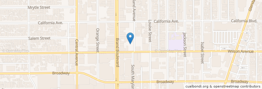 Mapa de ubicacion de Laemmle Glendale en Verenigde Staten, Californië, Los Angeles County, Glendale.