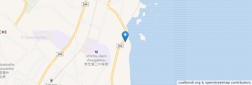 Mapa de ubicacion de 亀の子様 en Giappone, Prefettura Di Chiba, 銚子市.