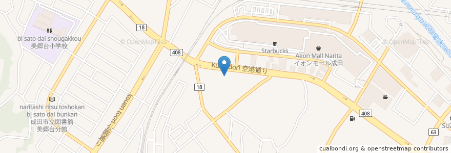 Mapa de ubicacion de くら寿司成田土屋店 en Japón, Prefectura De Chiba, 成田市.
