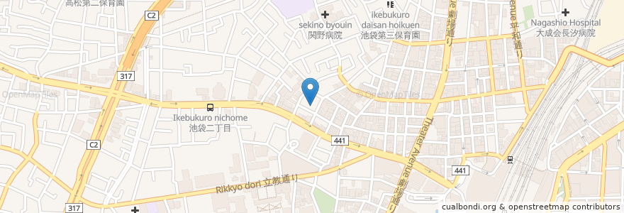 Mapa de ubicacion de 新栄湯(跡) en Japão, Tóquio, 豊島区.