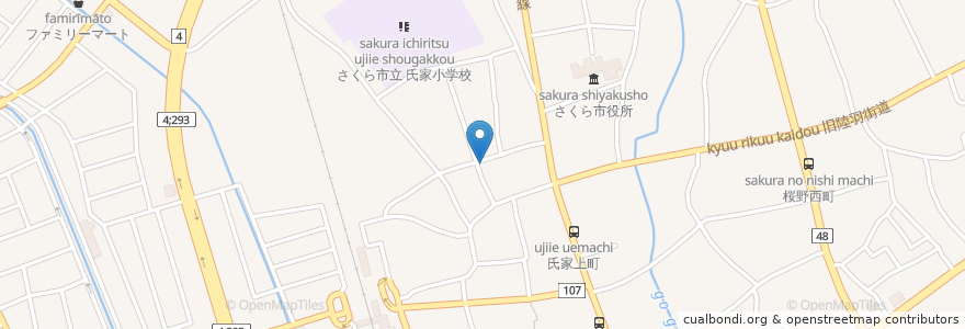 Mapa de ubicacion de ハッピークローバー en Japon, Préfecture De Tochigi, さくら市.